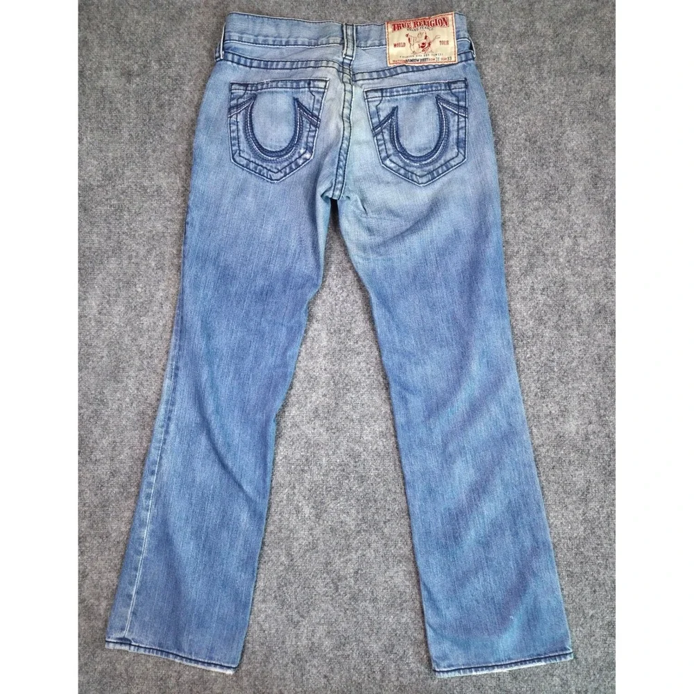 True Religion Rainbow Bobby‎ Jeans Mens 31x33 Blue Straight Leg Made in USA
